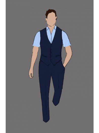 Uniform Shirt Short Sleeve Male Light Blue (Guest Services)