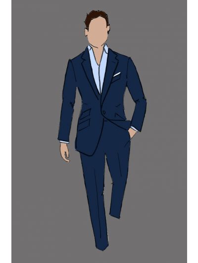 182206 - Uniform Pant Male Herringbone Navy (Banquet)